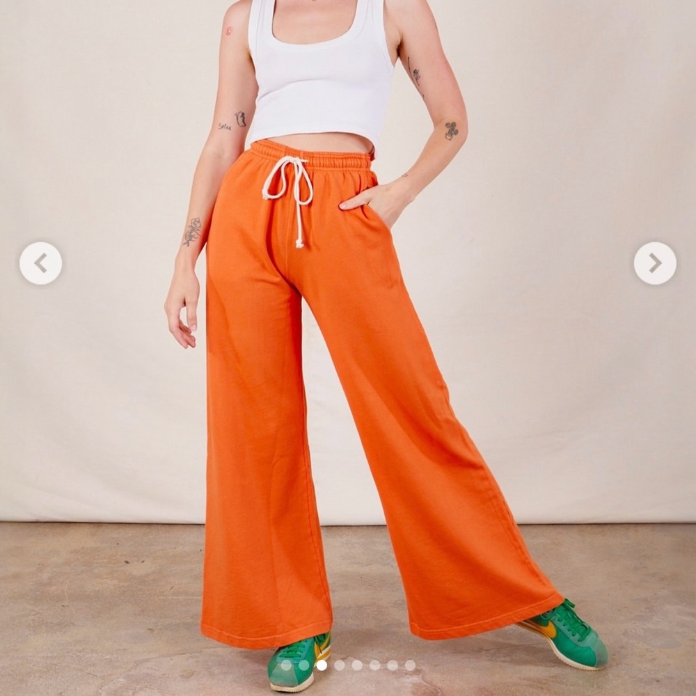 Big Bud Press Wide Leg Sweat Pants - Sunset Orange